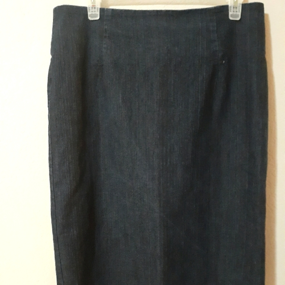Dark blue jean denim midi pencil skirt Size L